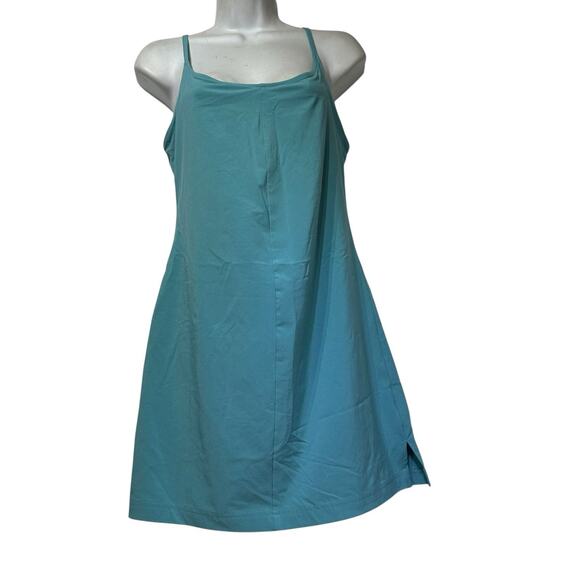 Columbia Blue Stretch Pleasant Creek Built In Bra & Shorts SPF 50 Tennis Dress - Picture 1 of 11